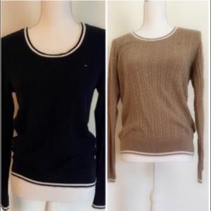 2 Tommy Hilfiger Sweaters. Black & Beige.